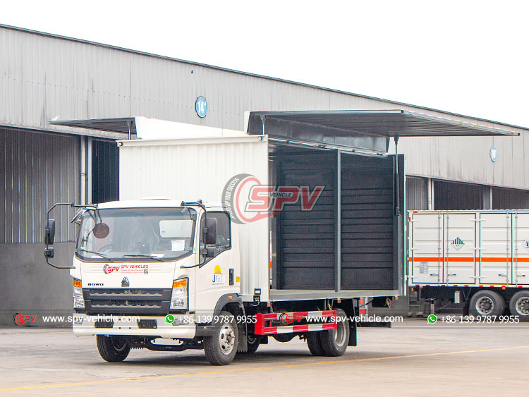 HOWO 5 Tons Wing Van Truck - Left Front Side